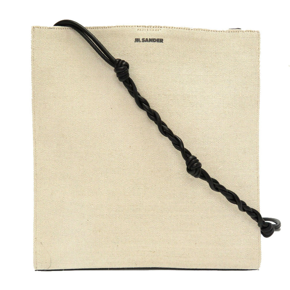 新品同様 ジルサンダー キャンバス レザー ホワイト ブラック JSPQ850172 WQB73005N ショルダーバッグ バッグ 白 黒 0023 【中古】 JIL SANDER