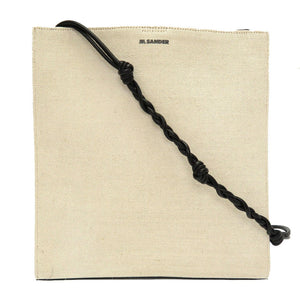 新品同様 ジルサンダー キャンバス レザー ホワイト ブラック JSPQ850172 WQB73005N ショルダーバッグ バッグ 白 黒 0023 【中古】 JIL SANDER