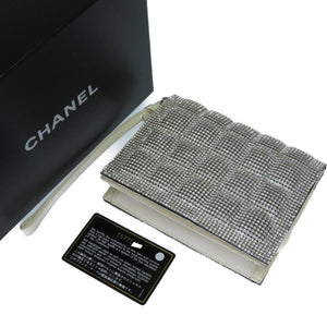 美品 シャネル ラインストーン クラッチバッグ スワロフスキー/レザー シルバー セカンドバッグ 0070【中古】CHANEL