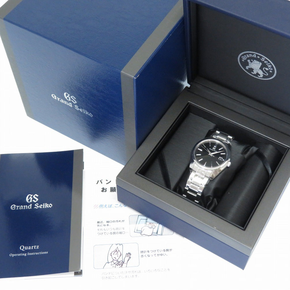 未使用 セイコー グランドセイコー SBGP003 / 9F85-0AD0 クオーツ 腕時計 SS ブラック 黒文字盤 0072【中古】SEIKO メンズ