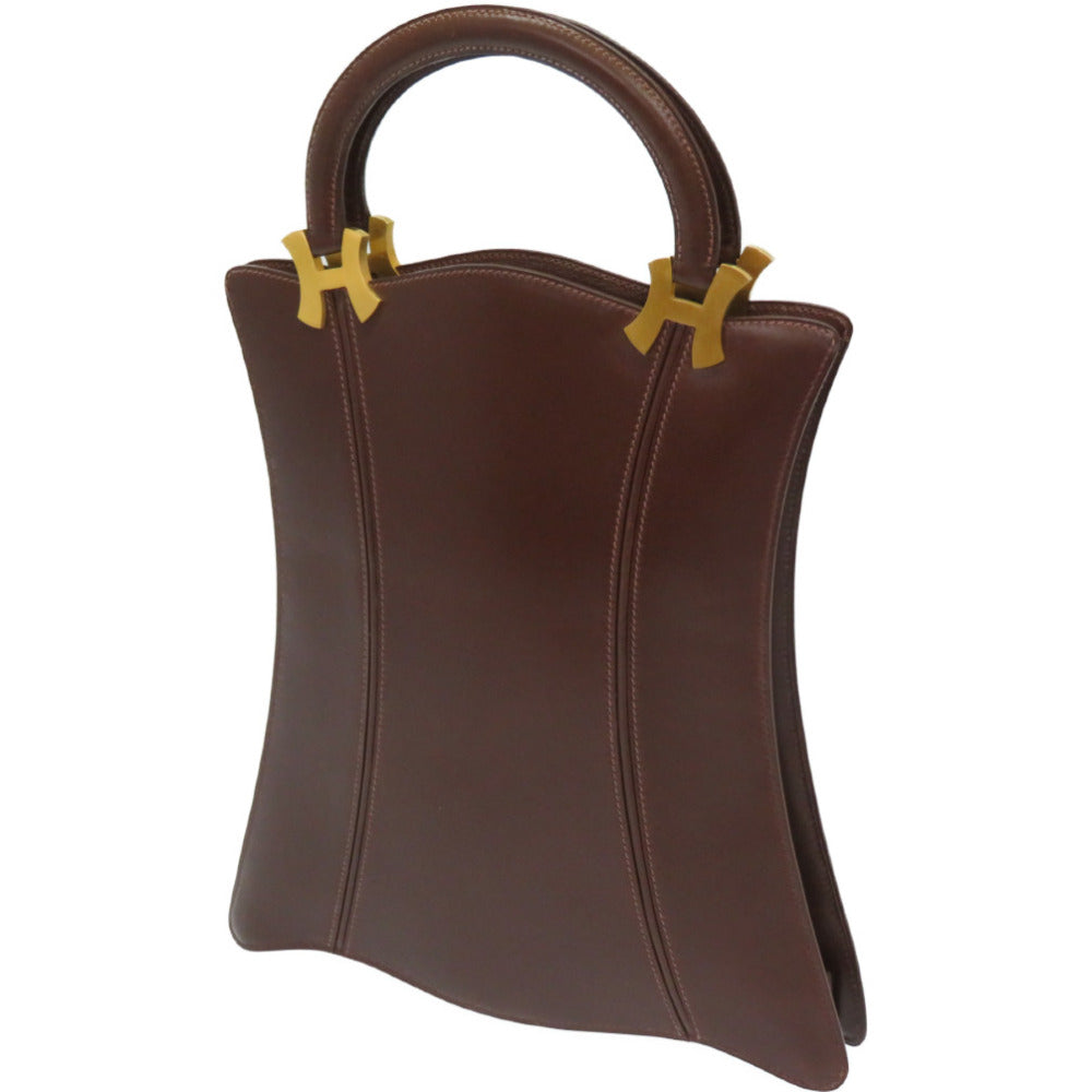 美品 エルメス ツリー ボックスカーフ トートバッグ ブラウン □B刻印 ヴィンテージ 茶 0074【中古】HERMES