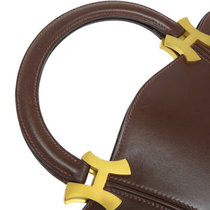 美品 エルメス ツリー ボックスカーフ トートバッグ ブラウン □B刻印 ヴィンテージ 茶 0074【中古】HERMES