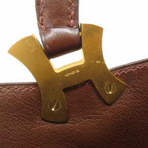 美品 エルメス ツリー ボックスカーフ トートバッグ ブラウン □B刻印 ヴィンテージ 茶 0074【中古】HERMES