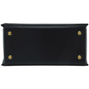 エルメス コカーズ ボックスカーフ ネイビー ハンドバッグ 〇X刻印 ヴィンテージ 紺 0075【中古】HERMES