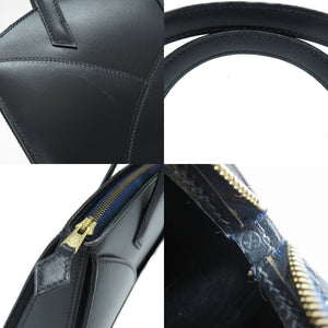 エルメス コカーズ ボックスカーフ ネイビー ハンドバッグ 〇X刻印 ヴィンテージ 紺 0075【中古】HERMES