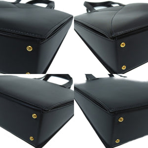 エルメス コカーズ ボックスカーフ ネイビー ハンドバッグ 〇X刻印 ヴィンテージ 紺 0075【中古】HERMES