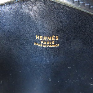 エルメス コカーズ ボックスカーフ ネイビー ハンドバッグ 〇X刻印 ヴィンテージ 紺 0075【中古】HERMES