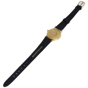 オメガ  デ・ヴィル デビル 金無垢 アンティーク Cal.1470 クオーツ 腕時計 K18YG/レザー ホワイト 白文字盤 0081【中古】OMEGA レディース