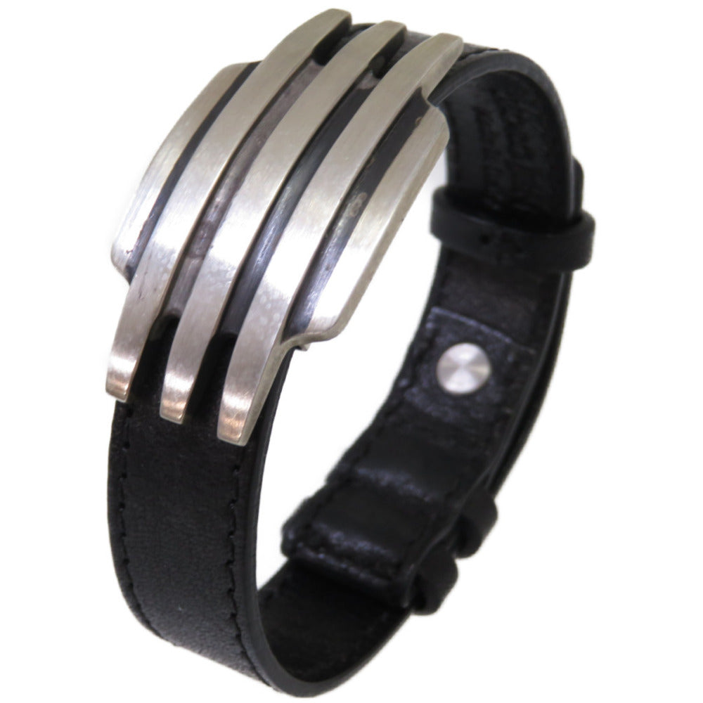 美品 ジョージジェンセン 462 ブレスレット シルバー925/レザー アクセサリー 0083【中古】Georg Jensen