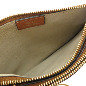 美品 クロエ フリンジ レザー スエード ブラウン ゴールド金具 ショルダーバッグ バッグ 茶 0087 【中古】 Chloe