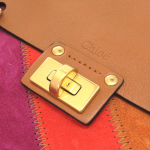 美品 クロエ フリンジ レザー スエード ブラウン ゴールド金具 ショルダーバッグ バッグ 茶 0087 【中古】 Chloe