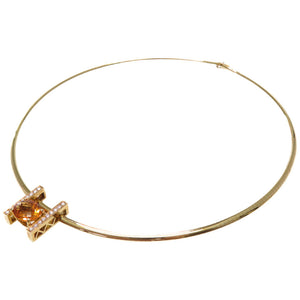 美品 タサキ オメガ ネックレス シトリン4.25ct / ダイヤモンド0.53ct / K18YG イエローゴールド 0088【中古】TASAKI アクセサリー