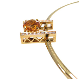 美品 タサキ オメガ ネックレス シトリン4.25ct / ダイヤモンド0.53ct / K18YG イエローゴールド 0088【中古】TASAKI アクセサリー