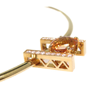 美品 タサキ オメガ ネックレス シトリン4.25ct / ダイヤモンド0.53ct / K18YG イエローゴールド 0088【中古】TASAKI アクセサリー