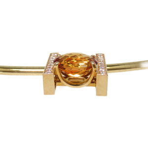 美品 タサキ オメガ ネックレス シトリン4.25ct / ダイヤモンド0.53ct / K18YG イエローゴールド 0088【中古】TASAKI アクセサリー