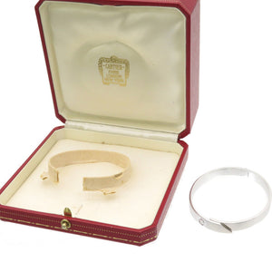 新品同様 カルティエ アニバーサリー 1Pダイヤ 750WG バングル K18WG/ダイヤモンド ジュエリー アクセサリー 0089【中古】CARTIER レディース