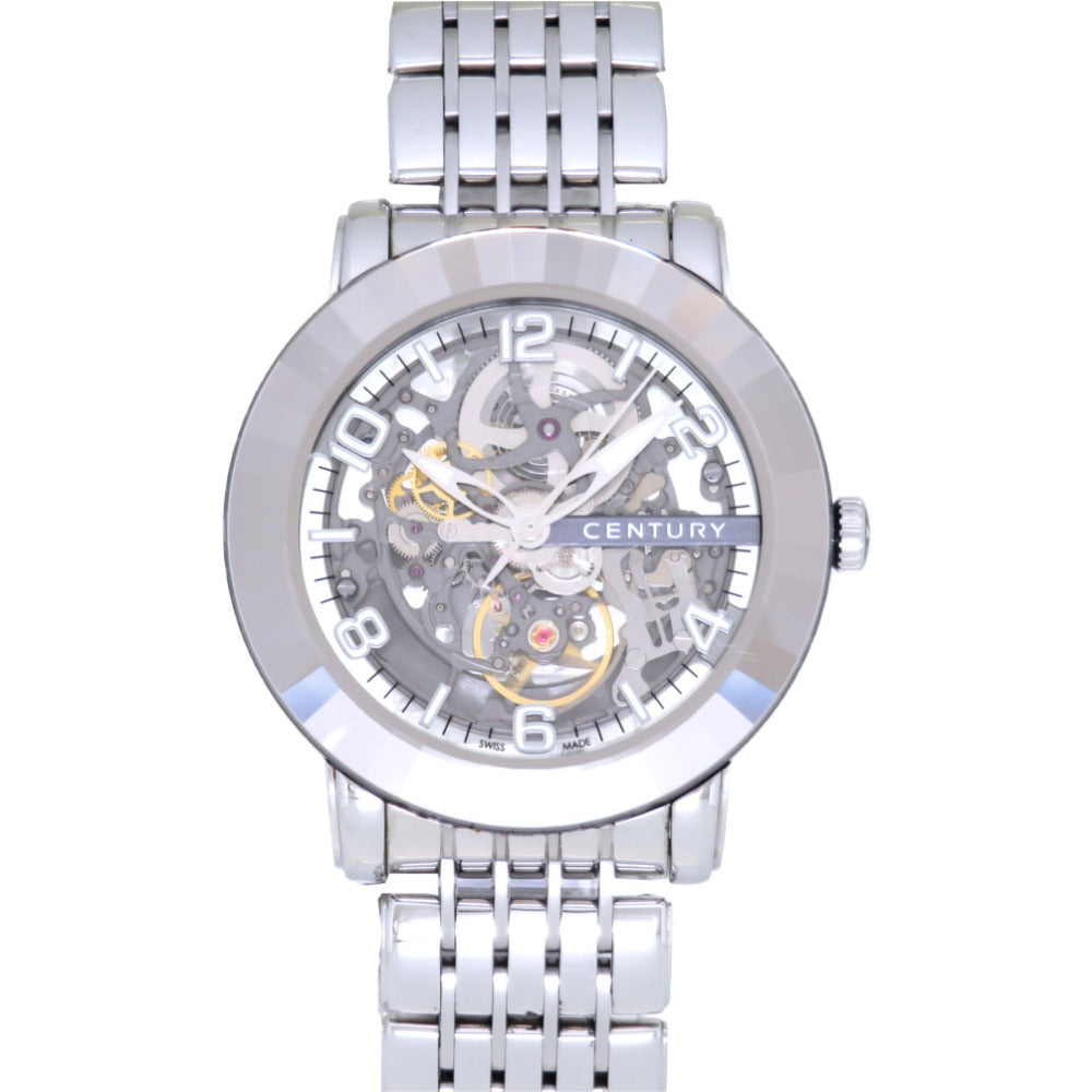 美品 センチュリー エレガンス スケルトン 648.7.N.S1.12.SF 自動巻き 腕時計 SS グレー 0022【中古】CENTURY メンズ