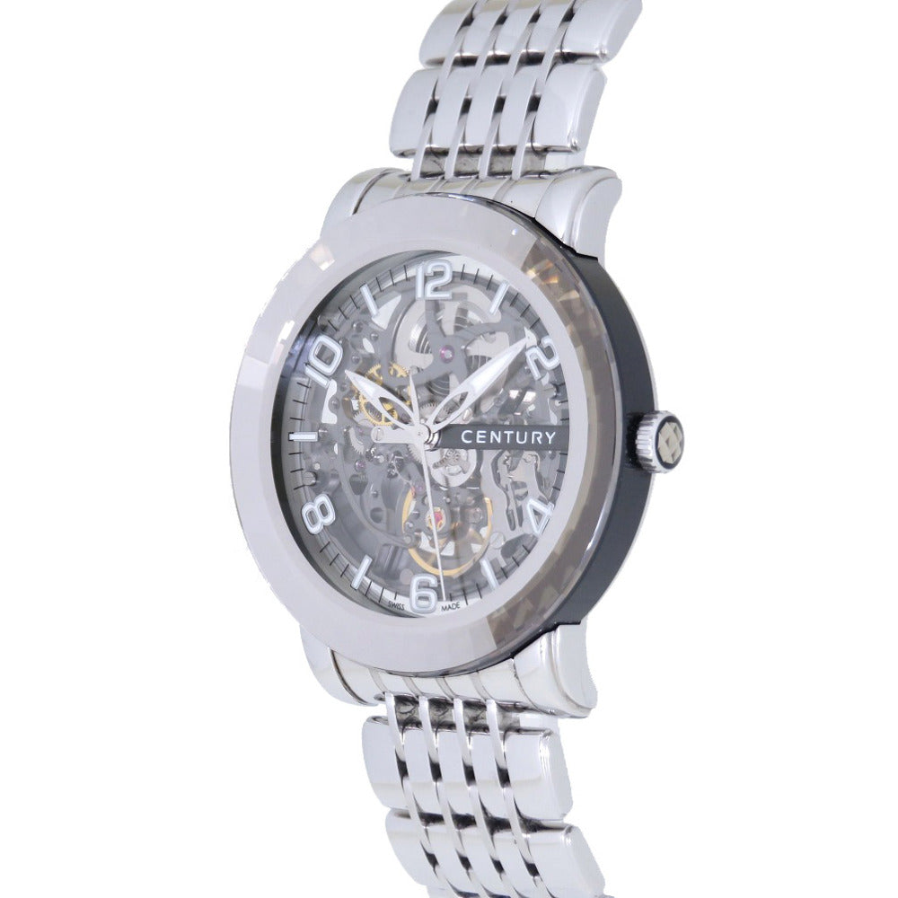 美品 センチュリー エレガンス スケルトン 648.7.N.S1.12.SF 自動巻き 腕時計 SS グレー 0022【中古】CENTURY メンズ