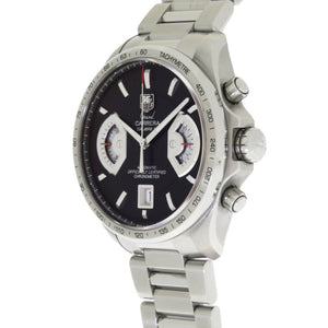 美品 タグホイヤー グランドカレラ クロノグラフ CAV511A 自動巻き 腕時計 SS ブラック 黒 0023【中古】TAG HEUER メンズ