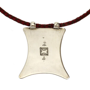 美品 エルメス トゥアレグ 編み込み ヴィンテージ レザー シルバー ネックレス 0060 【中古】 HERMES