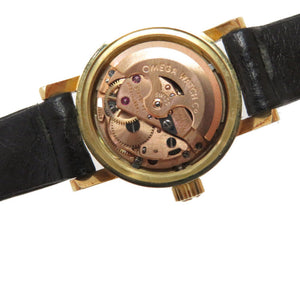 美品 オメガ デビル 金無垢 自動巻き 腕時計 K18YG 750YG/レザー 0013【中古】OMEGA レディース