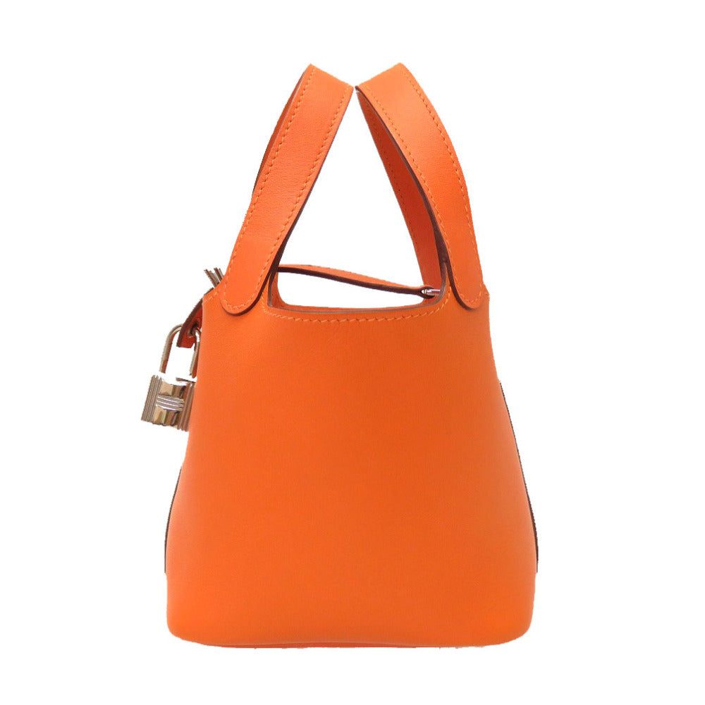 美品 エルメス マイクロピコタンロック ヴォースイフト オレンジ シルバー金具 □O刻印 ハンドバッグ バッグ 0018 【中古】 HERMES ミクロ ピコタンロックマイクロ