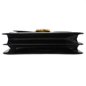 美品 セリーヌ ヴィンテージ レザー ブラック ゴールド金具 ハンドバッグ バッグ 黒 0028 【中古】 CELINE