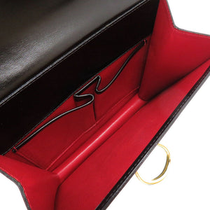 美品 セリーヌ ヴィンテージ レザー ブラック ゴールド金具 ハンドバッグ バッグ 黒 0028 【中古】 CELINE