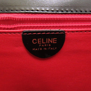 美品 セリーヌ ヴィンテージ レザー ブラック ゴールド金具 ハンドバッグ バッグ 黒 0028 【中古】 CELINE