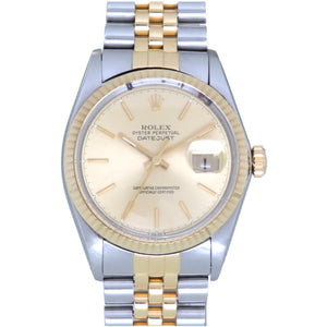 ロレックス デイトジャスト 16013 自動巻き 腕時計 K18YG/SS 97番台 ゴールド文字盤  オートマ 0029【中古】ROLEX メンズ