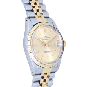 ロレックス デイトジャスト 16013 自動巻き 腕時計 K18YG/SS 97番台 ゴールド文字盤  オートマ 0029【中古】ROLEX メンズ