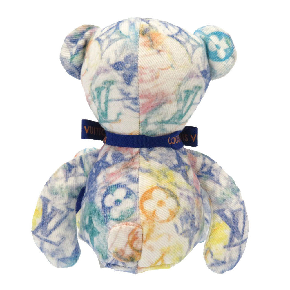 未使用 ルイ ヴィトン モノグラム ドゥドゥ ルイ GI0502 ぬいぐるみ オーガニックコットン ブルー LV 0032 【中古】 LOUIS VUITTON