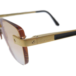 カルティエ リムレス アイウェア サントス 眼鏡 サングラス ゴールド/ブラック 黒 0067【中古】CARTIER メンズ めがね メガネ