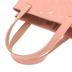 美品 シャネル エナメル ピンク トリプル ココマーク 9番台 ハンドバッグ バッグ 0089 【中古】 CHANEL