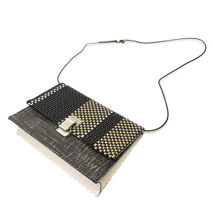 新品同様 プロエンザスクーラー 編み込み レザー ホワイト ブラック 2WAY ショルダーバッグ バッグ 白 黒 0116 【中古】 Proenza Schoule