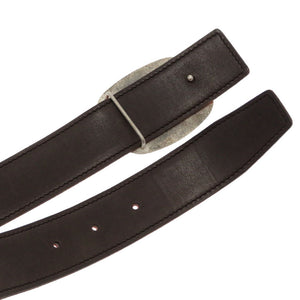 エルメス ベルト ヴィブラート レザー オレンジ ブラウン ベルト 0182 【中古】 HERMES