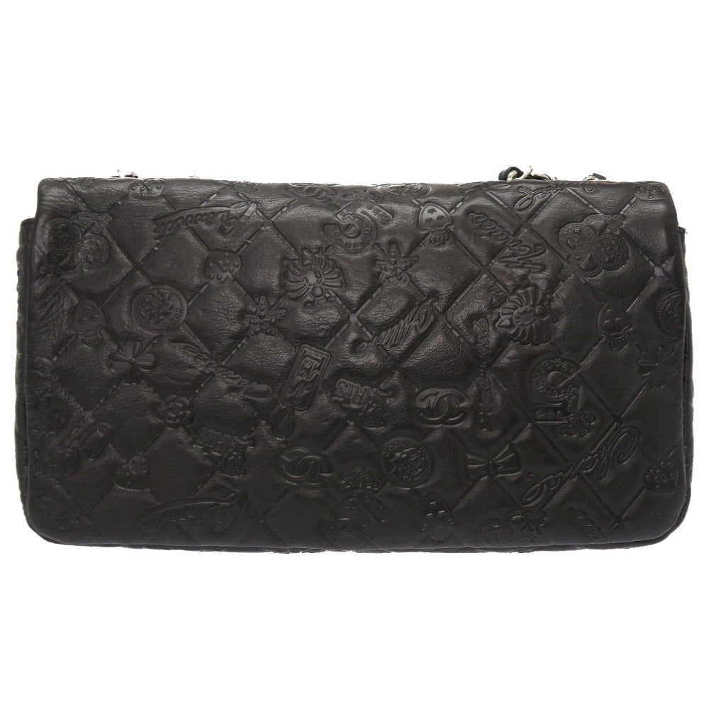 新品同様 シャネル マトラッセ アイコンバッグ レザー ブラック シルバーチェーン ココマーク ショルダーバッグ バッグ 黒 0068 【中古】 CHANEL