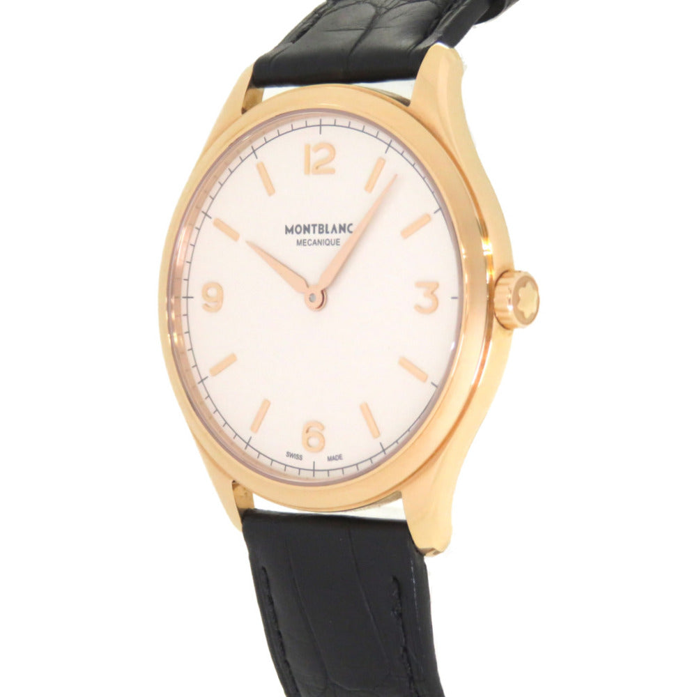 美品 モンブラン ヘリテージ クロノメトリー ウルトラスリム 金無垢 112516 裏スケ 手巻き 腕時計 K18PG 750 シルバー文字盤 0070【中古】MONTBLANC メンズ