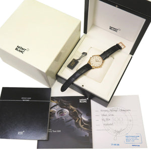 美品 モンブラン ヘリテージ クロノメトリー ウルトラスリム 金無垢 112516 裏スケ 手巻き 腕時計 K18PG 750 シルバー文字盤 0070【中古】MONTBLANC メンズ