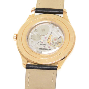 美品 モンブラン ヘリテージ クロノメトリー ウルトラスリム 金無垢 112516 裏スケ 手巻き 腕時計 K18PG 750 シルバー文字盤 0070【中古】MONTBLANC メンズ