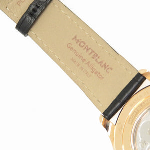 美品 モンブラン ヘリテージ クロノメトリー ウルトラスリム 金無垢 112516 裏スケ 手巻き 腕時計 K18PG 750 シルバー文字盤 0070【中古】MONTBLANC メンズ