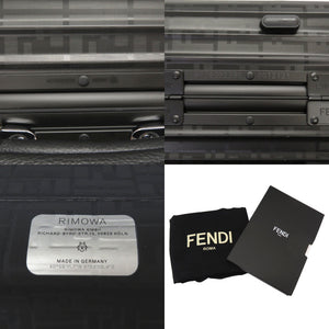 美品 リモワ × フェンディ FFロゴ 33L ズッカ柄 ブラック アルミ 972 90 02 3 キャリーバッグ バッグ 黒 0073 【中古】 RIMOWA メンズ