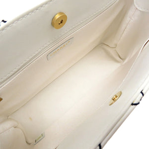 美品 シャネル マトラッセ レザー ホワイト ゴールドチェーン トートバッグ ココマーク バッグ 白 0074 【中古】 CHANEL