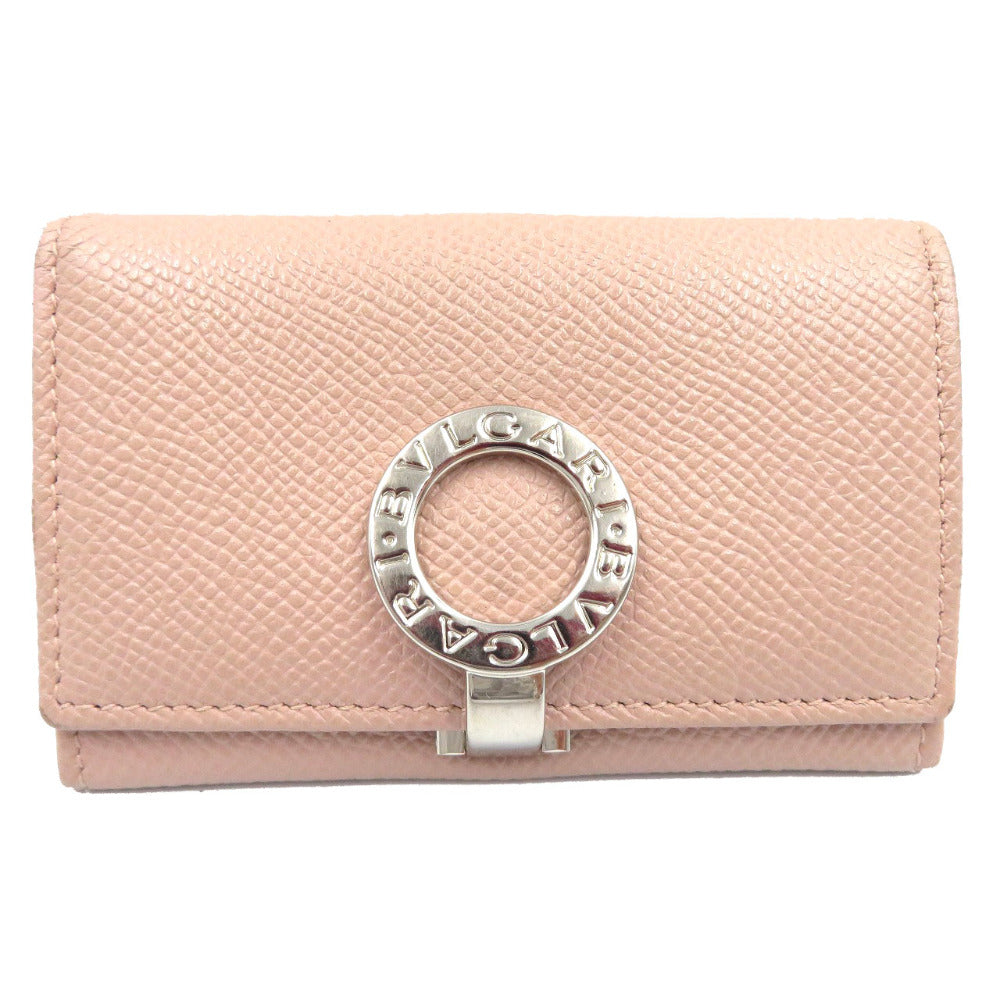 ブルガリ ブルガリブルガリ コインケース 小銭入れ ピンク レザー シルバー金具 財布 【中古】0111 BVLGARI