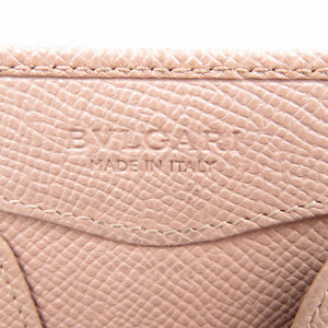 ブルガリ ブルガリブルガリ コインケース 小銭入れ ピンク レザー シルバー金具 財布 【中古】0111 BVLGARI
