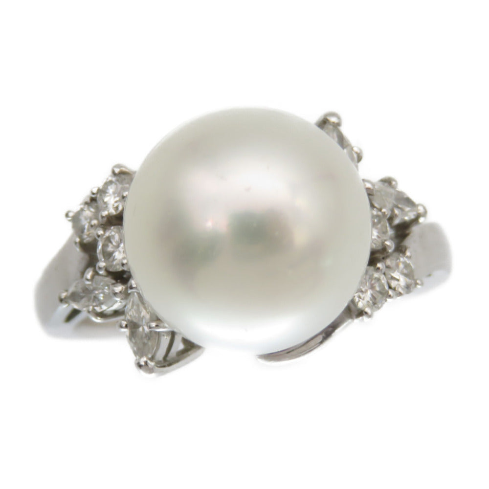 ミキモト パール 11.4mm ダイヤ0.40ct Pt950 リング 白蝶真珠 指輪 プラチナ/ダイヤモンド/パール 14.5号 ジュエリー アクセサリー 0140【中古】MIKIMOTO レディース