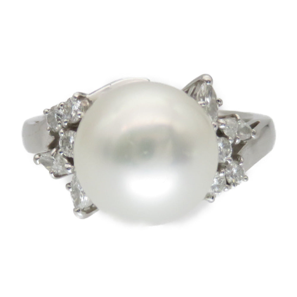 ミキモト パール 11.4mm ダイヤ0.40ct Pt950 リング 白蝶真珠 指輪 プラチナ/ダイヤモンド/パール 14.5号 ジュエリー アクセサリー 0140【中古】MIKIMOTO レディース