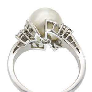 ミキモト パール 11.4mm ダイヤ0.40ct Pt950 リング 白蝶真珠 指輪 プラチナ/ダイヤモンド/パール 14.5号 ジュエリー アクセサリー 0140【中古】MIKIMOTO レディース