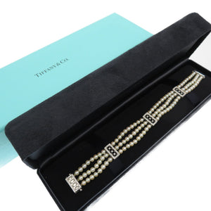 美品 ティファニー ジーグフェルド ベビーパール Pt950 ３べール ブレスレットプラチナ/ダイヤモンド/ベビーパール アクセサリー 真珠 0141【中古】TIFFANY&Co. レディース