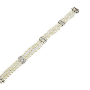 美品 ティファニー ジーグフェルド ベビーパール Pt950 ３べール ブレスレットプラチナ/ダイヤモンド/ベビーパール アクセサリー 真珠 0141【中古】TIFFANY&Co. レディース